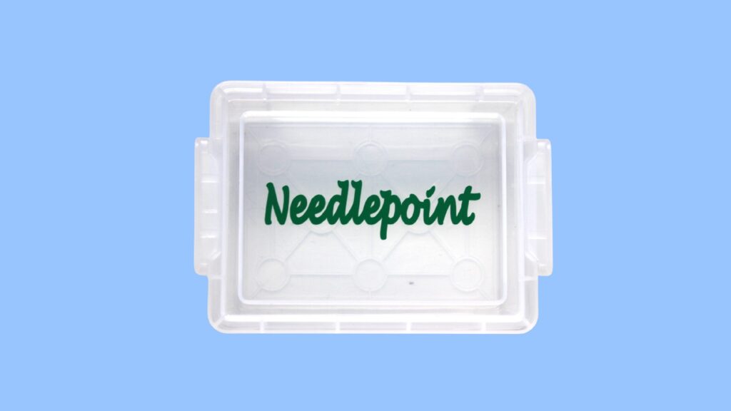 NDLPT Trinket box- Needlepoint/ green