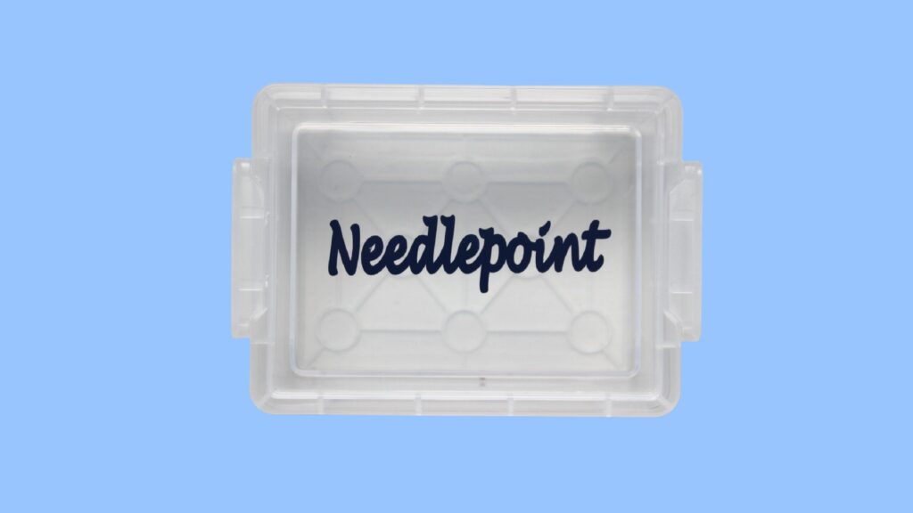 NDLPT Trinket Box- Needlepoint/ navy