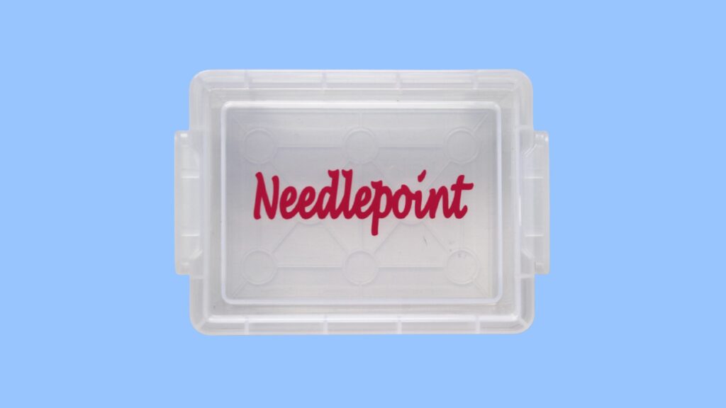 NDLPT Trinket Box- Needlepoint/ pink