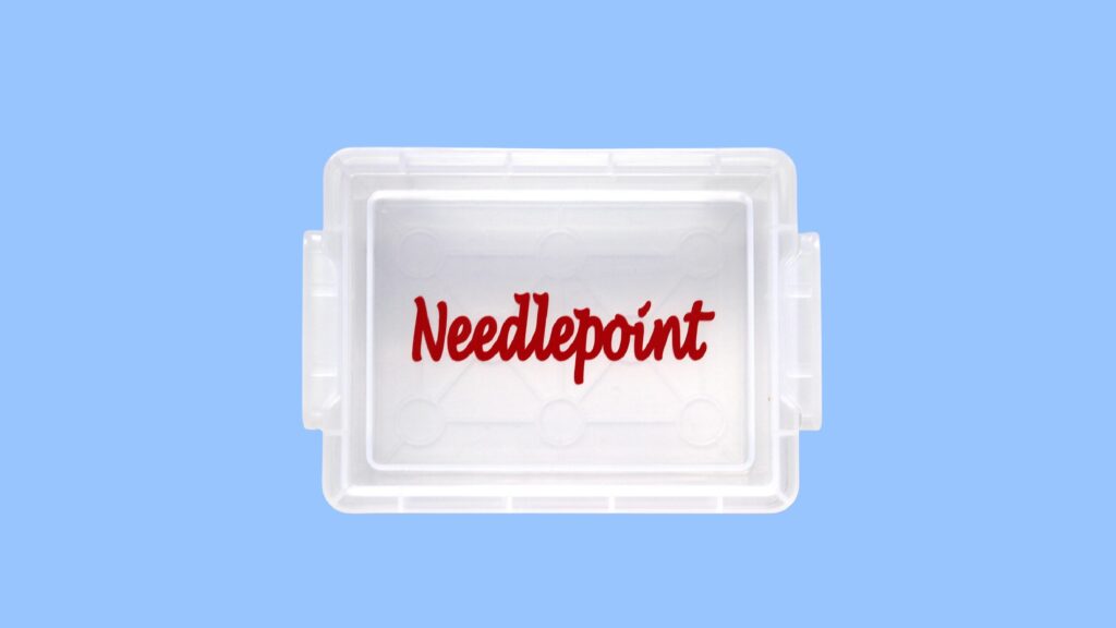 NDLPT Trinket Box- Needlepoint/ red