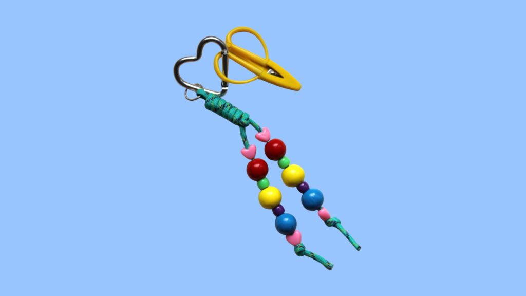 Heart Bead Keychain with scissors